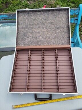 Brown Audio cassette tape Organizer Case , 60 slots.